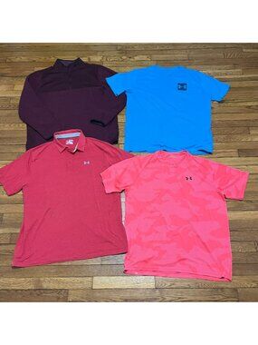 Under Armour Men's Size XXL 2XL Lot of 4 Tops Short Sleeve Tee Polo & Sweatshirt